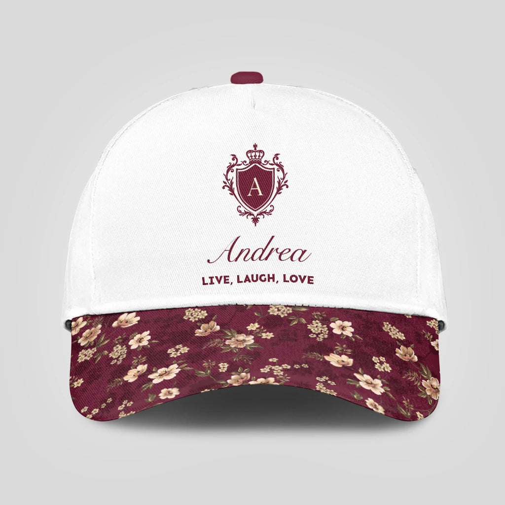 Live Laugh Love Floral Burgundy Cap ANDREA 13K1 C112PF