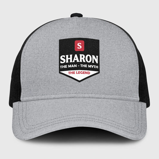 The Man The Myth The Legend Gray Mesh Cap SHARON 13K1 C189PF