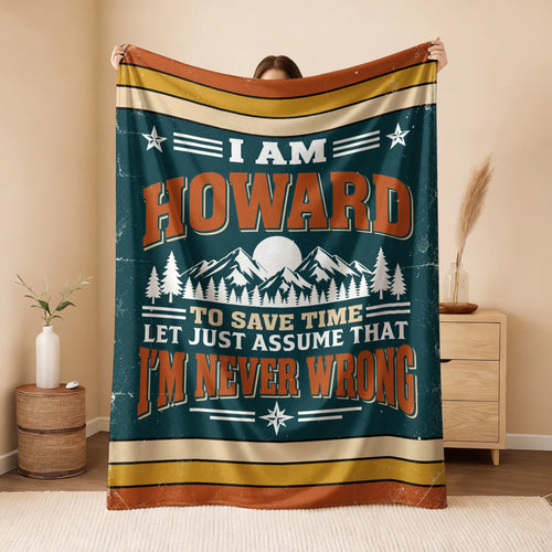 I'm Name Never Wrong Funny Retro Fleece Blanket HOWARD 13K1 BK66