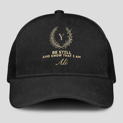 Be Still And Know That I Am Name Black Mesh Cap ALI 13K1 C202PF