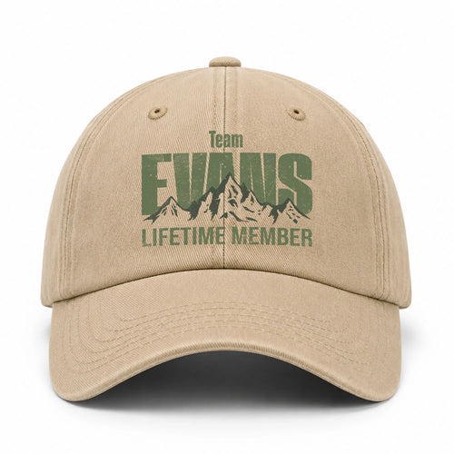 Team Your Name Lifetime Member Mountain Cap EVANS 13K1 C58PF