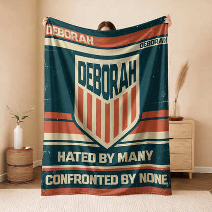 Hated By Many Confronted By None Retro Fleece Blanket DEBORAH 13K1 BK58