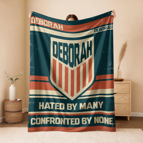Hated By Many Confronted By None Retro Fleece Blanket DEBORAH 13K1 BK58