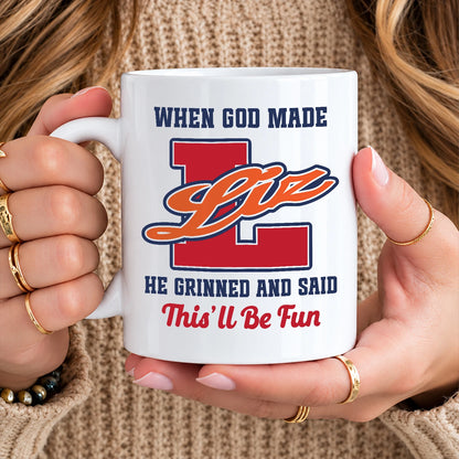 When God Made Your Name Personalized Baseball Mug LIZ 13K1 MG07