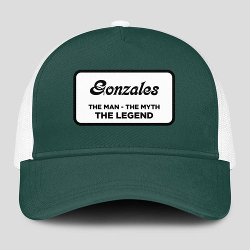 The Man The Myth The Legend Green And White Mesh Cap GONZALES 13K1 C198PF