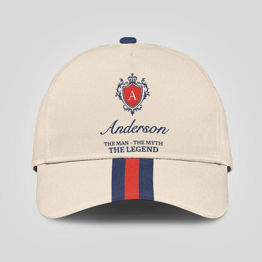 The Man The Myth The Legend Blue And Red Striped Cap ANDERSON 13K1 C117PF