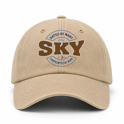 Hated By Many Confronted By None Washed Cap SKY 13K1 C36PF