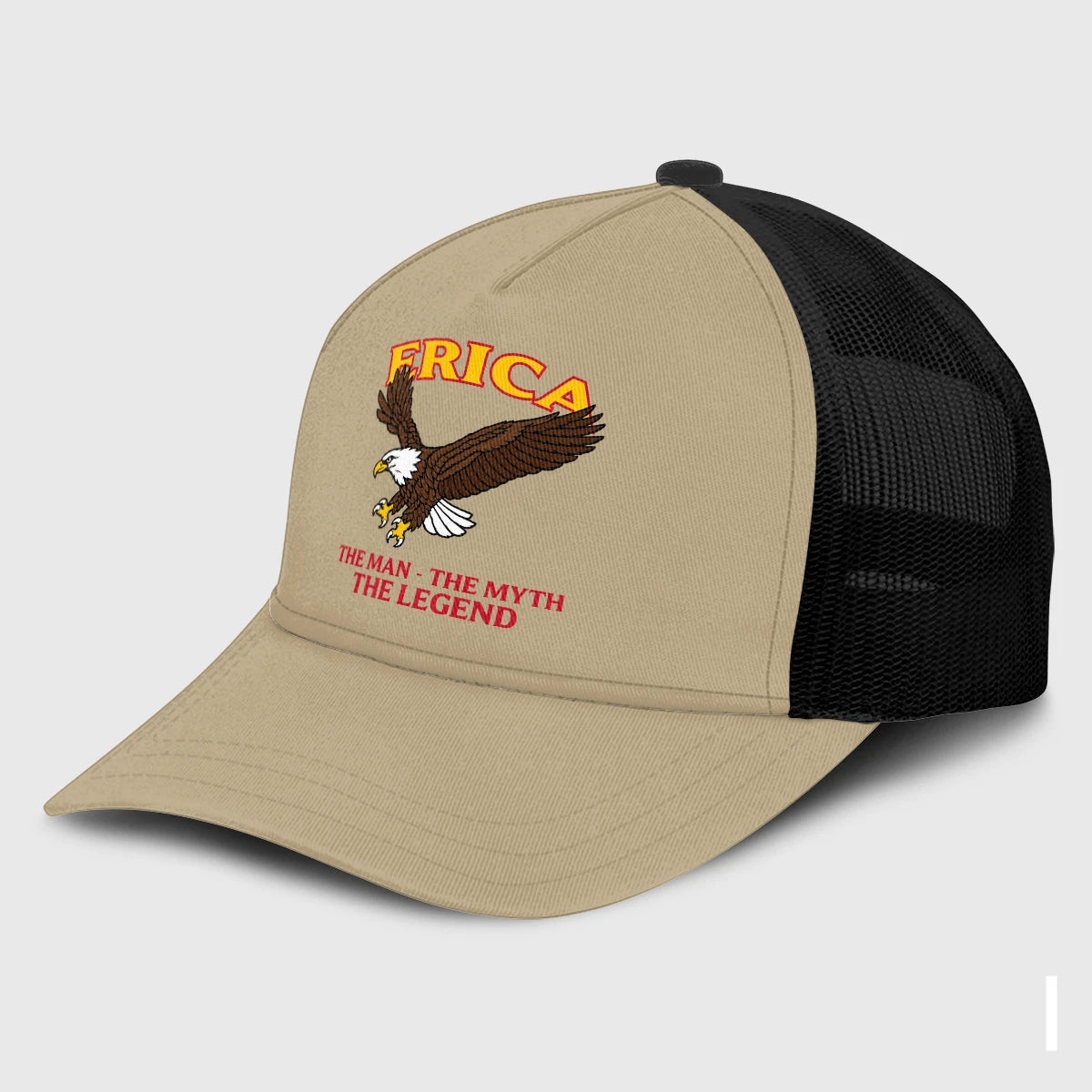 The Man The Myth The Legend Eagle Khaki Mesh Cap ERICA 13K1 C210PF