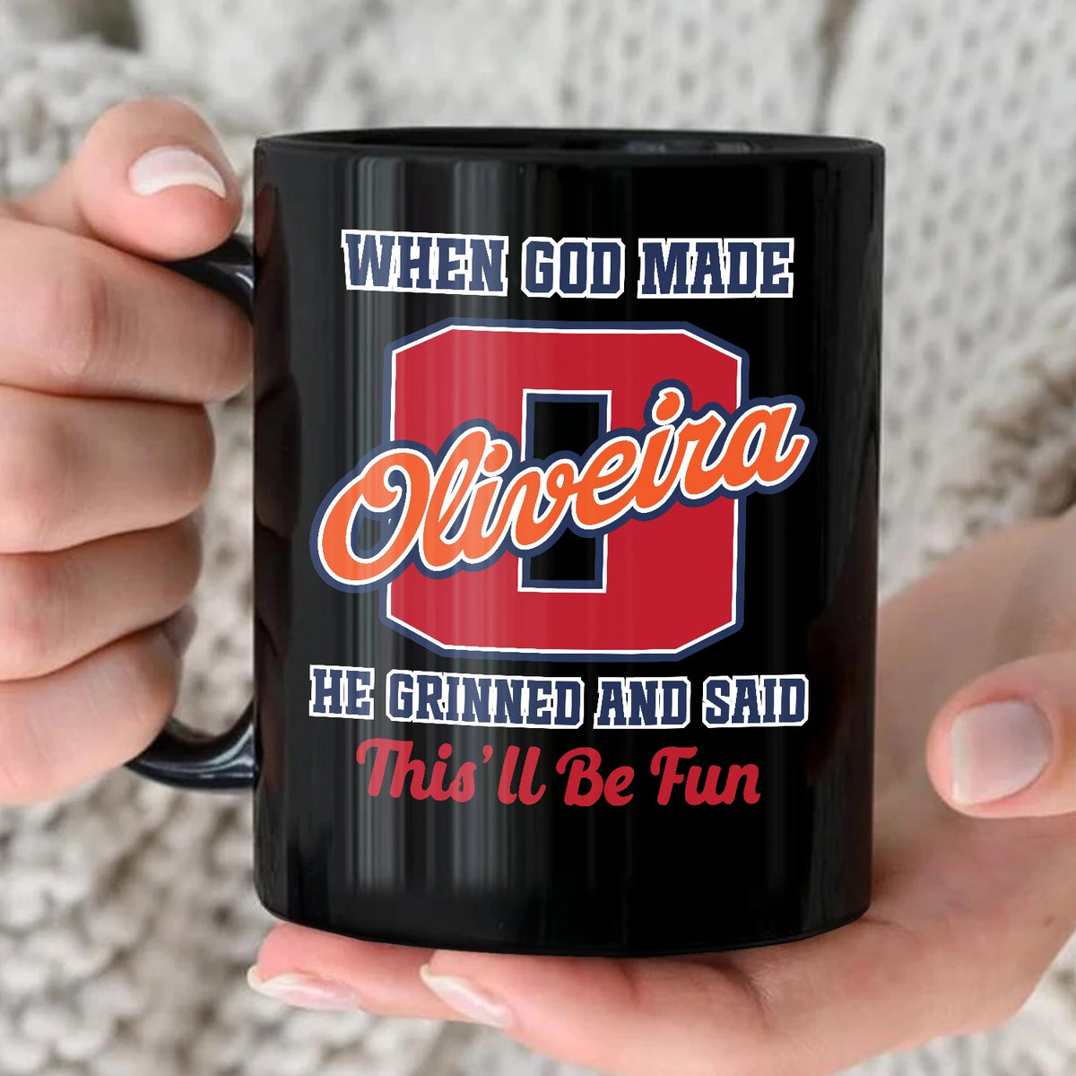 When God Made Your Name Personalized Baseball Mug OLIVEIRA 13K1 MG07