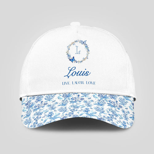 Live Laugh Love Blue Flowers Cap LOUIS 13K1 C50PF