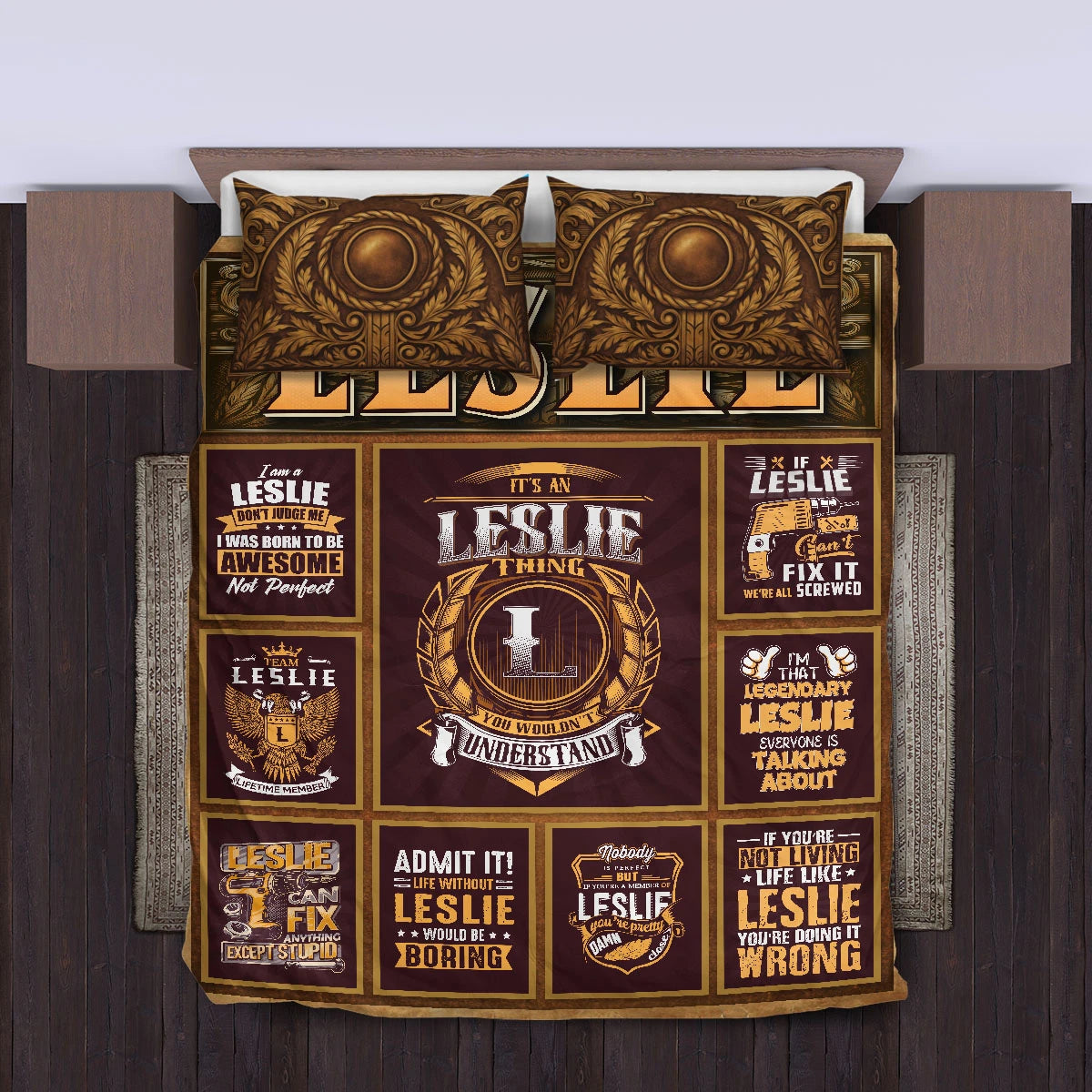 LESLIE Limited Edition Personalized Bedding Set 13K1-BS3