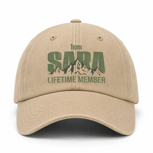 Team Your Name Lifetime Member Mountain Cap SARA 13K1 C58PF