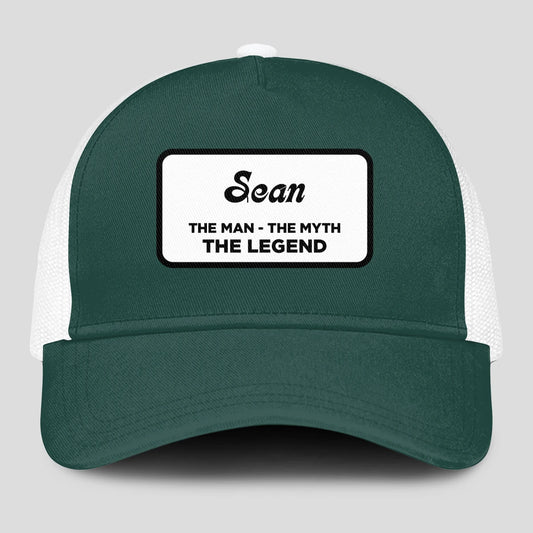 The Man The Myth The Legend Green And White Mesh Cap SEAN 13K1 C198PF