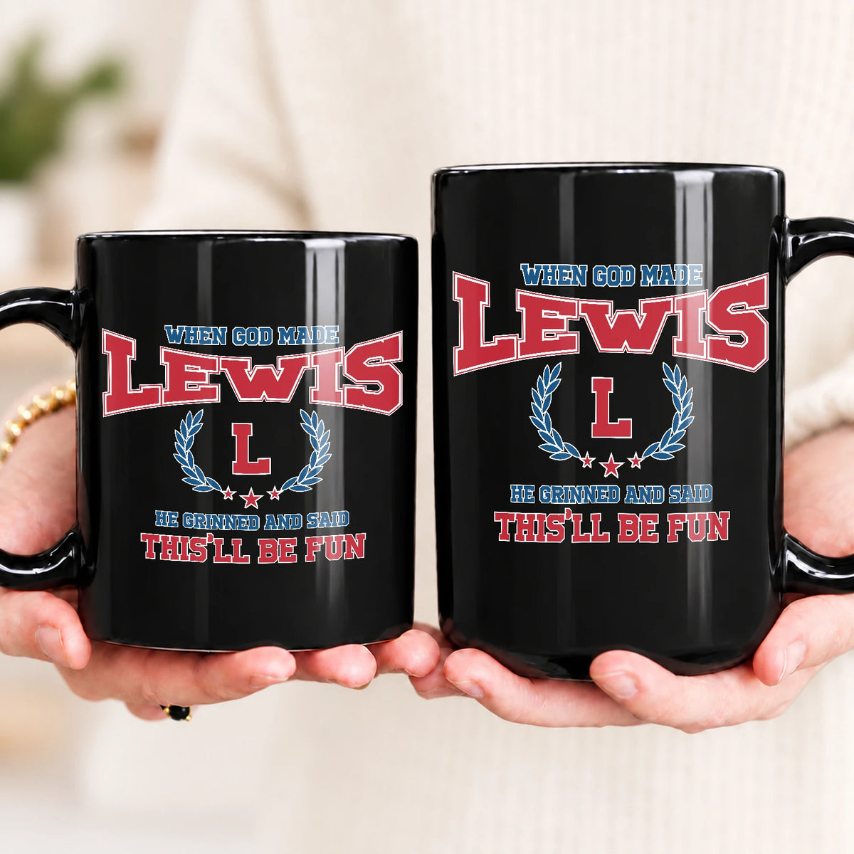 When God Made Your Name Personalized Mug LEWIS 13K1 MG08