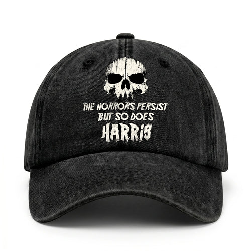 The Horrors Persist But So Does Your Name Cool Skull Washed Cap HARRIS 13K1 C134PF
