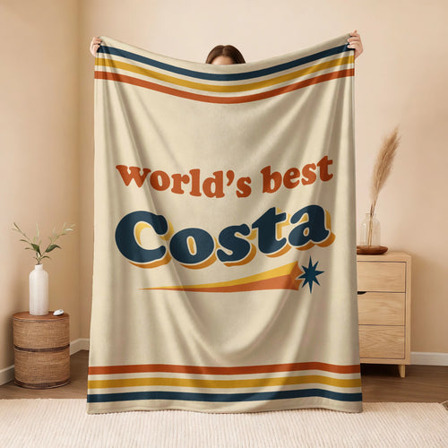 World's Best Your Name Retro Fleece Blanket COSTA 13K1 BK64
