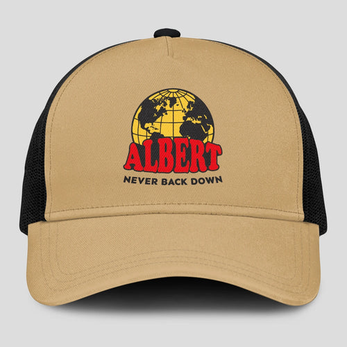 Never Back Down World Logo Khaki Mesh Cap ALBERT 13K1 C212PF
