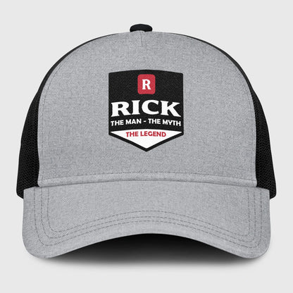 The Man The Myth The Legend Gray Mesh Cap RICK 13K1 C189PF