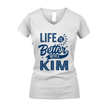 KIM 13K1-116 Personalized Name Quote T-Shirt Life Is Better With Unisex Gift