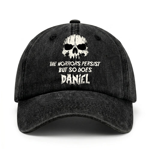 The Horrors Persist But So Does Your Name Cool Skull Washed Cap DANIEL 13K1 C134PF