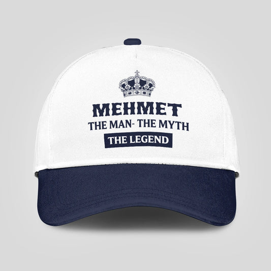 The Man The Myth The Legend King Crown Blue And White Cap MEHMET 13K1 C147PF