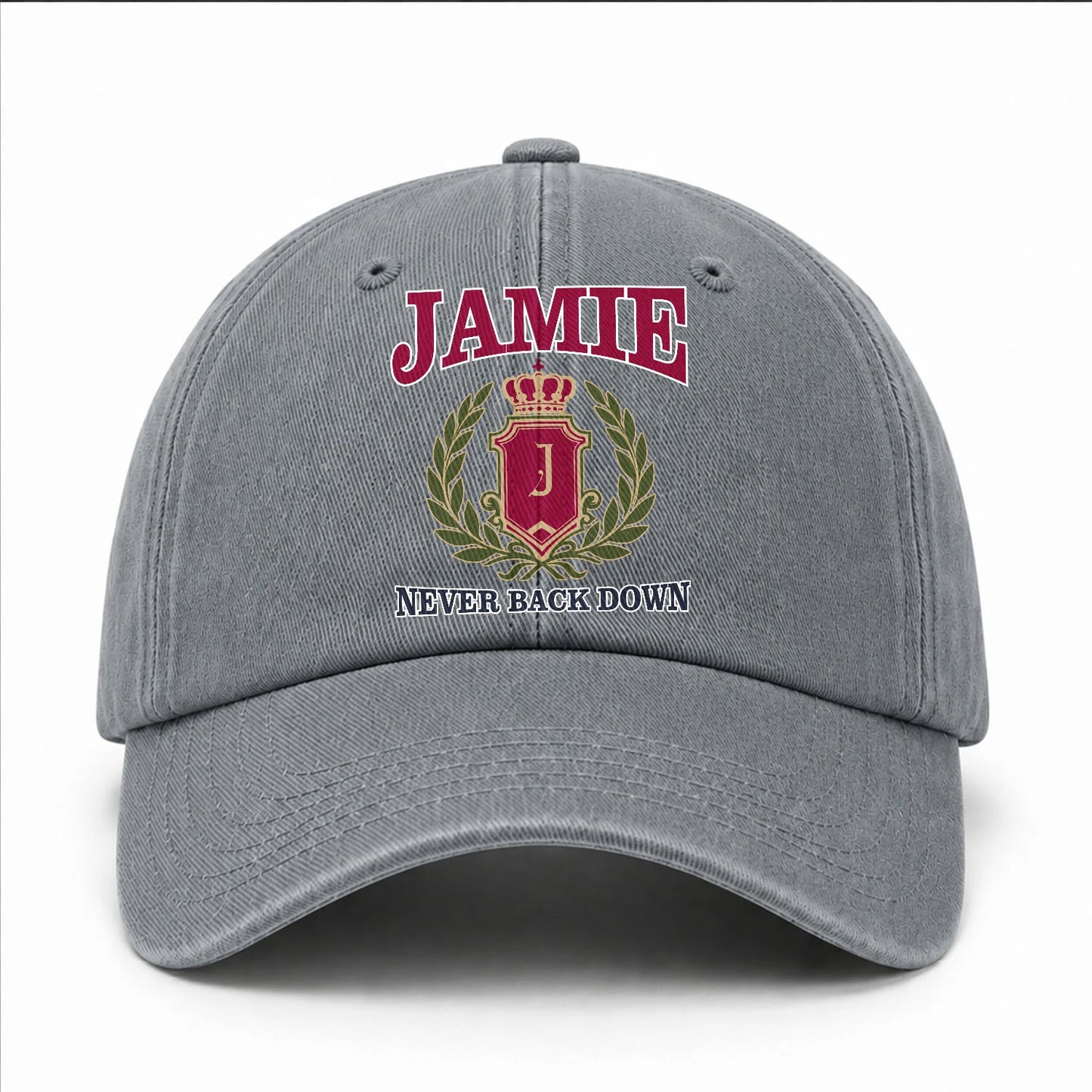 Your Name Never Back Down Royal Washed Cap JAMIE 13K1 C77PF