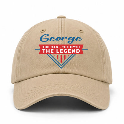 The Man The Myth The Legend Logo Washed Cap GEORGE 13K1 C37PF