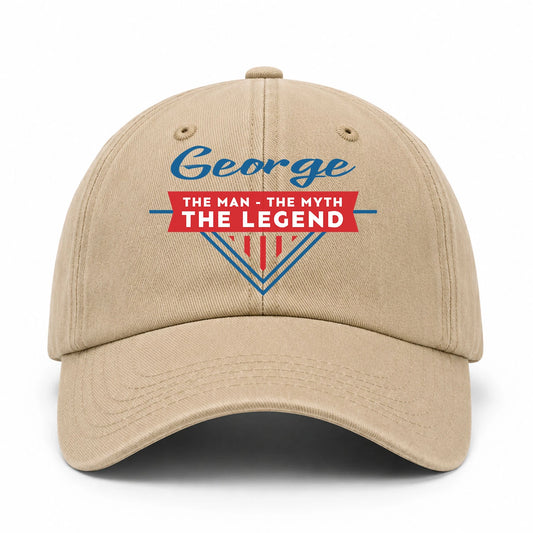 The Man The Myth The Legend Logo Washed Cap GEORGE 13K1 C37PF
