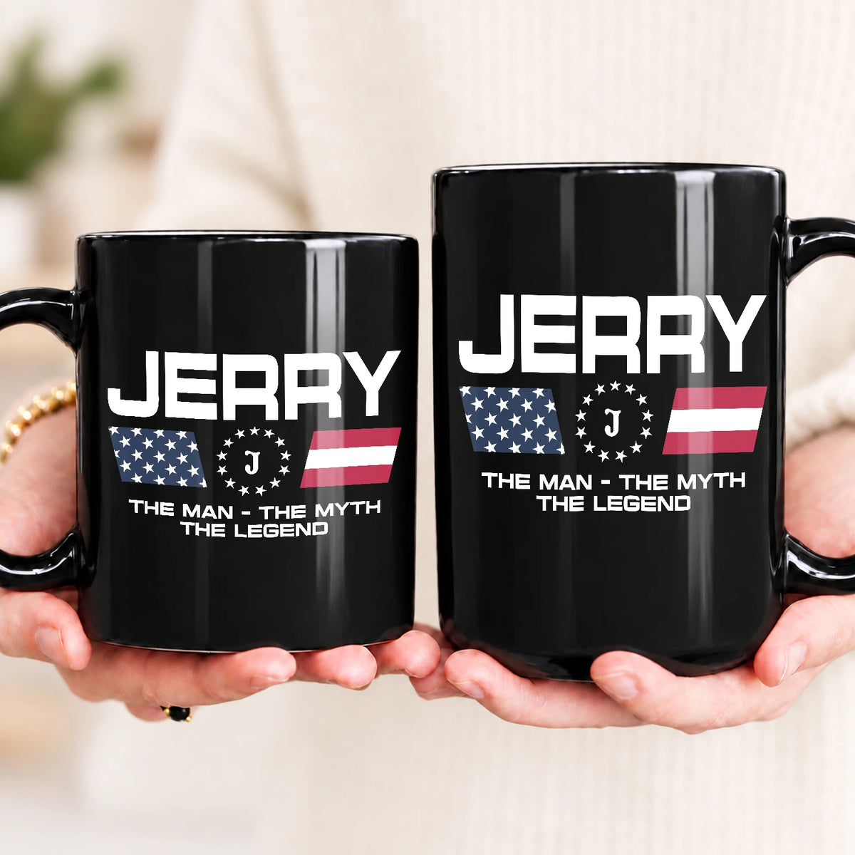 The Man The Myth The Legend Us Flag Mug JERRY 13K1 MG23