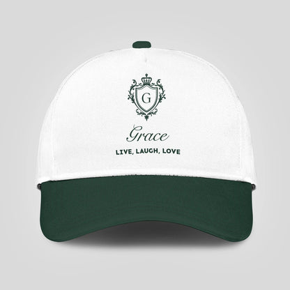 Live Laugh Love Elegant Blue And White Cap GRACE 13K1 C90PF