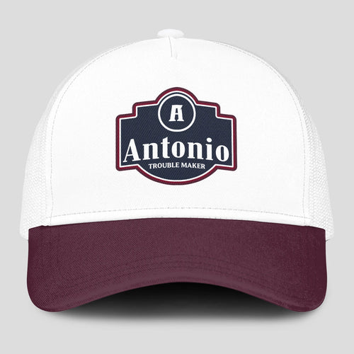 Trouble Maker Burgundy And White Funny Mesh Cap ANTONIO 13K1 C201PF