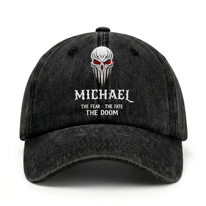 Your Name The Fear The Fate The Doom Skull Washed Cap MICHAEL 13K1 C98PF