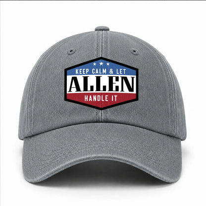 Keep Calm & Let Your Name Handle It Washed Cap ALLEN 13K1 C87PF