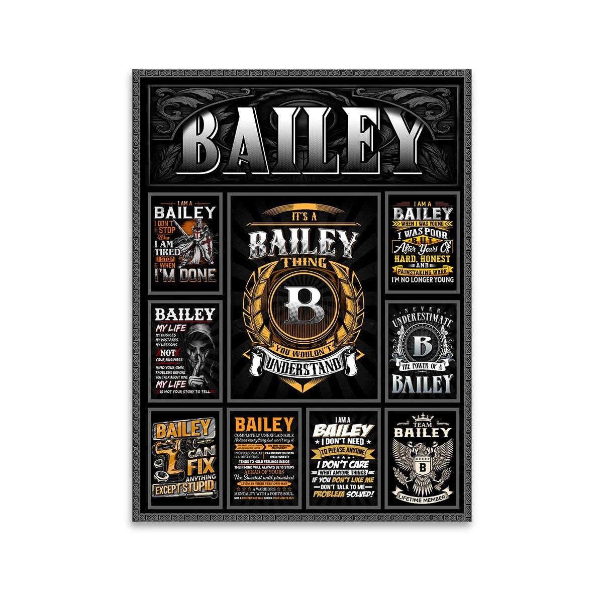 BAILEY Personalized Sponge Floor Mat – Custom Printed Home Decor 13K1-AR2