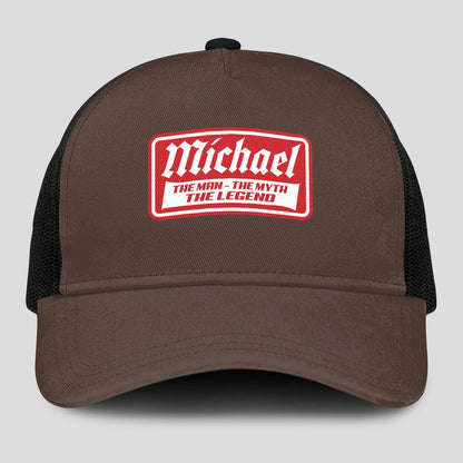 The Man The Myth The Legend Red Logo Brown Mesh Cap MICHAEL 13K1 C203PF