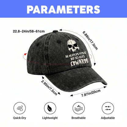 The Horrors Persist But So Does Your Name Cool Skull Washed Cap EDWARDS 13K1 C134PF