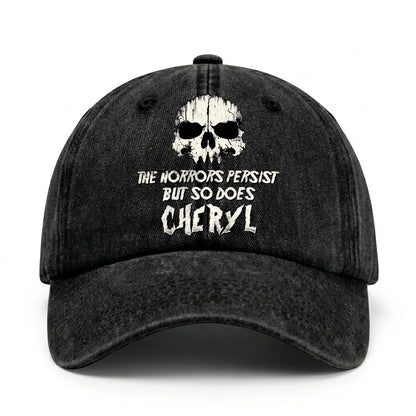 The Horrors Persist But So Does Your Name Cool Skull Washed Cap CHERYL 13K1 C134PF