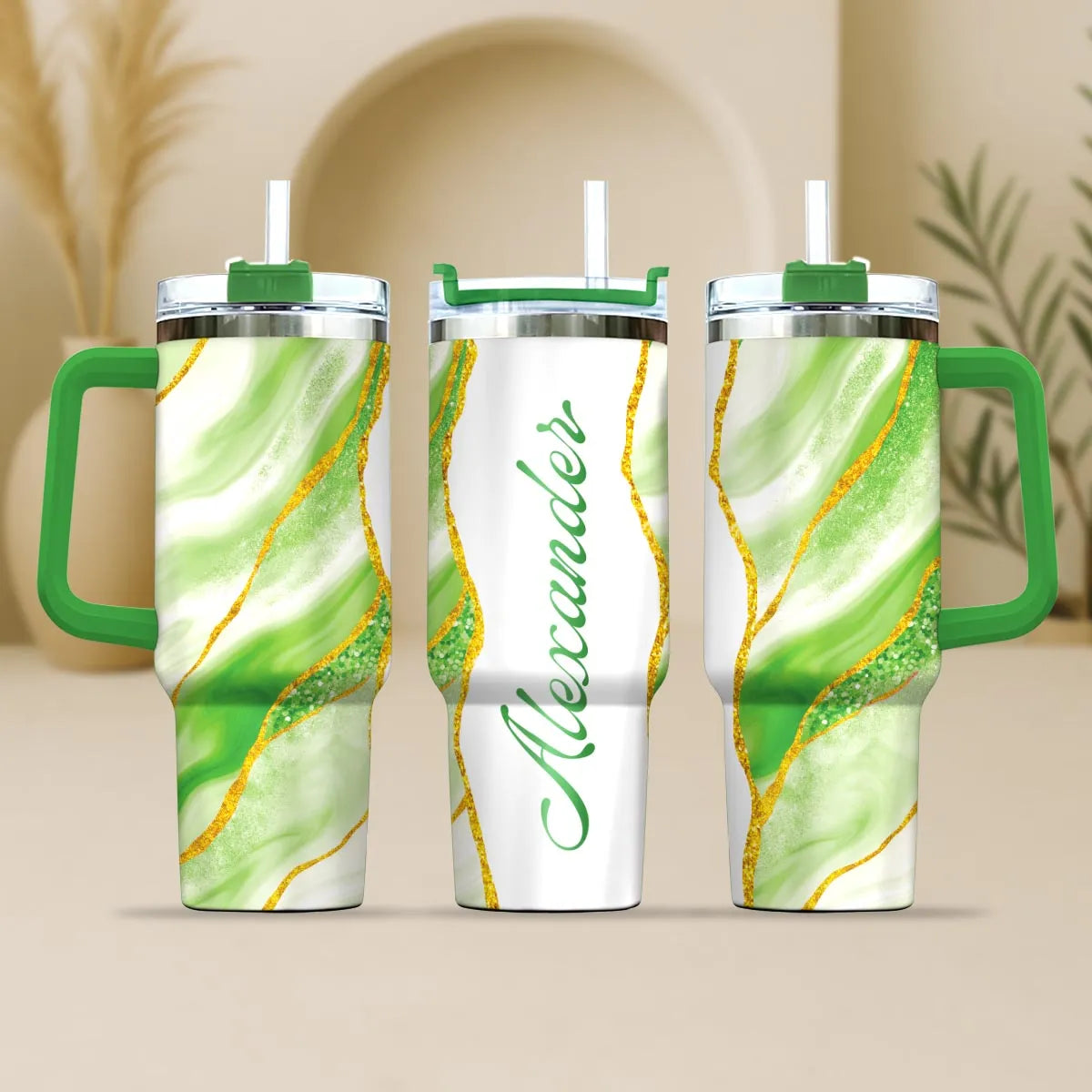 ALEXANDER 40oz Personalized Tumbler Cup with Straw | Custom Stainless Steel Mug 13K1-TB1