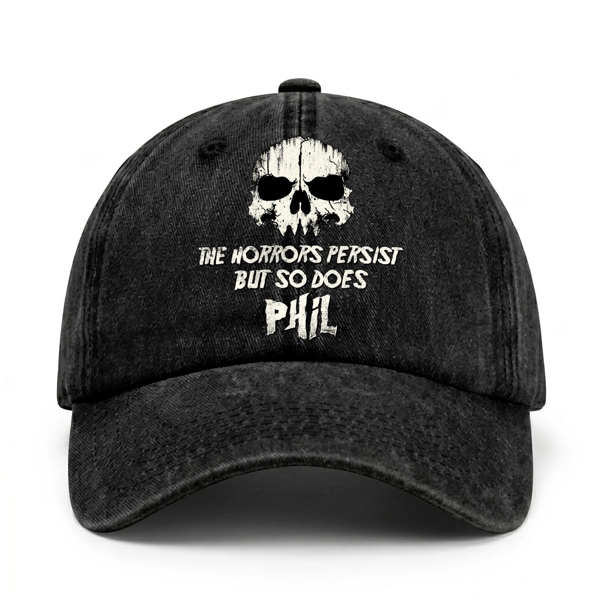The Horrors Persist But So Does Your Name Cool Skull Washed Cap PHIL 13K1 C134PF