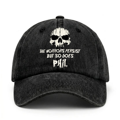 The Horrors Persist But So Does Your Name Cool Skull Washed Cap PHIL 13K1 C134PF