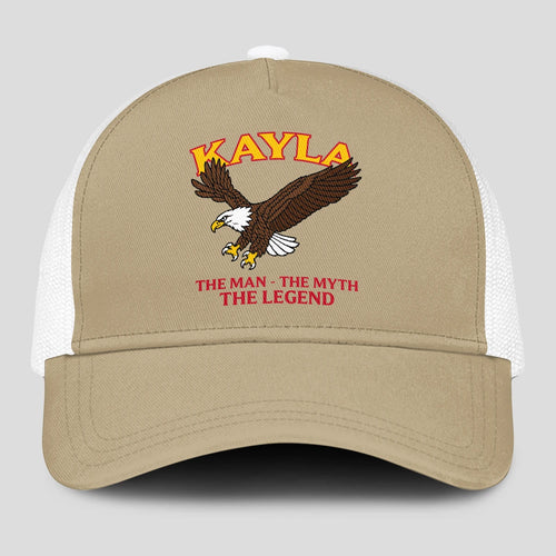 The Man The Myth The Legend Eagle Khaki Mesh Cap KAYLA 13K1 C210PF