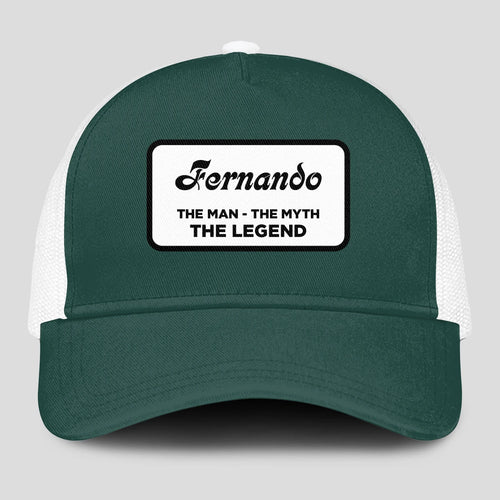 The Man The Myth The Legend Green And White Mesh Cap FERNANDO 13K1 C198PF