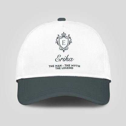 The Man The Myth The Legend Elegant Gray And White Cap ERIKA 13K1 C170PF