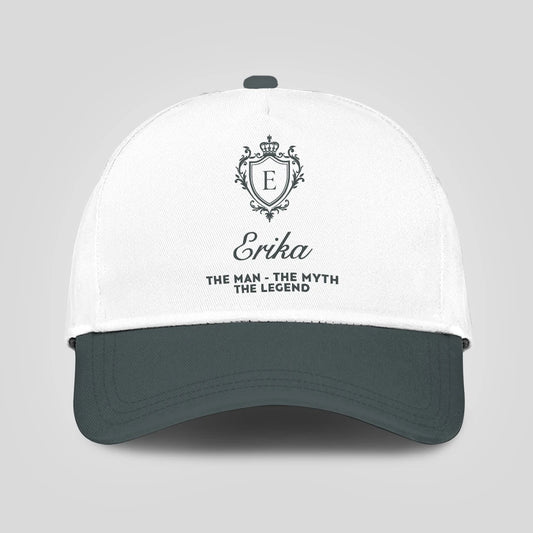 The Man The Myth The Legend Elegant Gray And White Cap ERIKA 13K1 C170PF