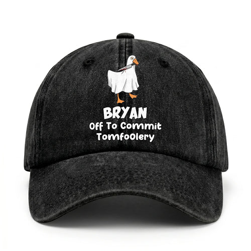Off To Commit Tomfoolery Funny Goose Washed Cap BRYAN 13K1 C131PF