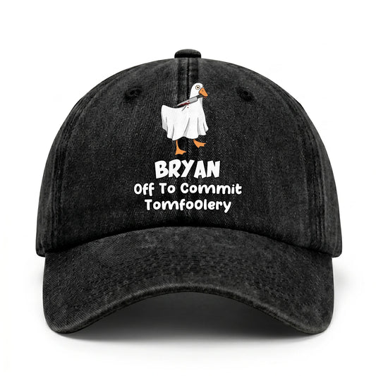 Off To Commit Tomfoolery Funny Goose Washed Cap BRYAN 13K1 C131PF