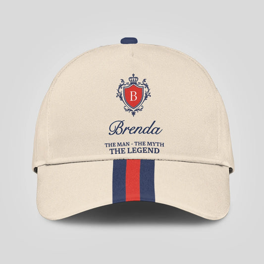 The Man The Myth The Legend Blue And Red Striped Cap BRENDA 13K1 C117PF