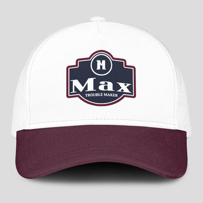 Trouble Maker Burgundy And White Funny Mesh Cap MAX 13K1 C201PF