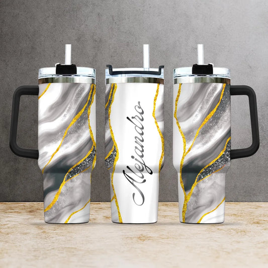 ALEJANDRO 40oz Personalized Tumbler Cup with Straw | Custom Stainless Steel Mug 13K1-TB1