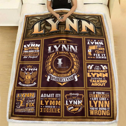 LYNN Personalized Blanket | Custom Name Cozy Throw Gift 13K1-BK4